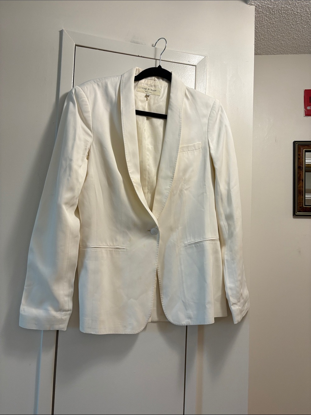 Rag & Bone Women's Cream Single-Button Shawl Collar Blazer